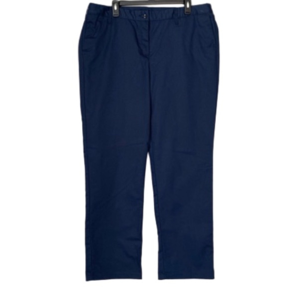 ARAMARK Uniform Pants Pink Zipper Collection Elastic Side Navy Blue Women 16 New
